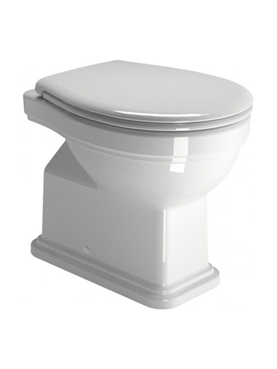GSI Classic Medium Level Toaletă de podea cu sistem de descărcare cu Capac Închidere lentă Albă