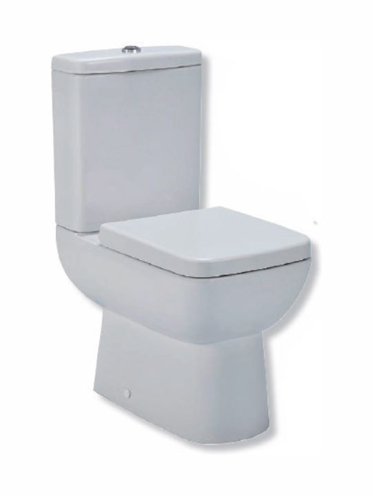 Ege Vitrifiye Tyana Floor-Standing Toilet and Flush that Includes Soft Close Cover White