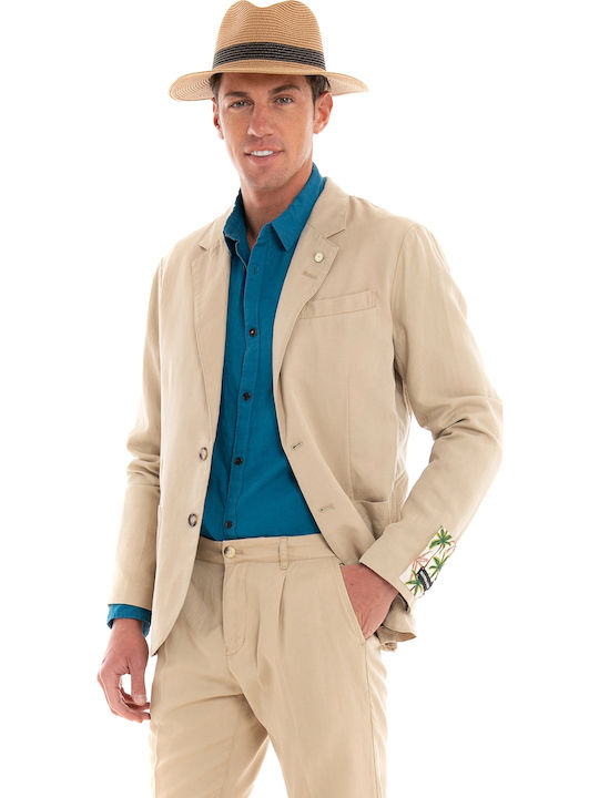 Men's Summer Suit Jacket Regular Fit Beige