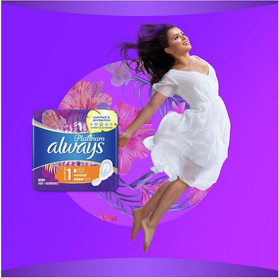 Always Platinum Ultra Normal Pantyliners with Wings for Normal Flow 4 Drop Size 1 16pcs