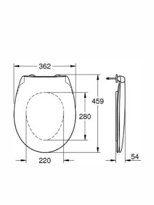 Grohe Bau Ceramic Καπάκι Λεκάνης Soft Close Πλαστικό 45.9x36.2cm Alpine White