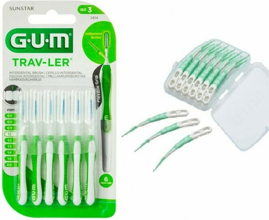 GUM Trav-ler Interdental Brushes 1.1mm Green 6pcs