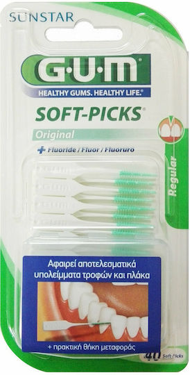 GUM Soft-Picks Fluoride Interdental Brushes Regular Green 40pcs