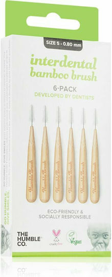 The Humble Co. Bamboo Interdental Brushes with Handle 0.8mm Green 6pcs