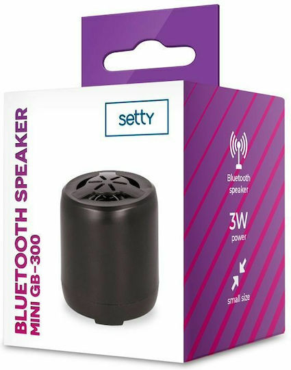 Setty GB-300 Ηχείο Bluetooth 3W με Διάρκεια Μπαταρίας έως 3 ώρες Μαύρο
