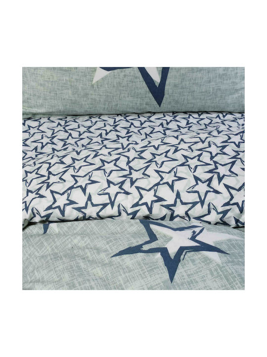 Das Home Set Cearceafuri Pentru Copii Single Gri-Ecru-Albastru 170x250cm