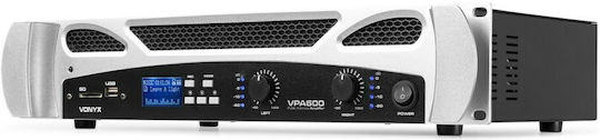 Vonyx VPA600 Leistungsverstärker PA-Verstärker 2 Kanäle 300W/4Ω mit Kühlungssystem und USB/Bluetooth-Anschlüssen in Schwarz Farbe