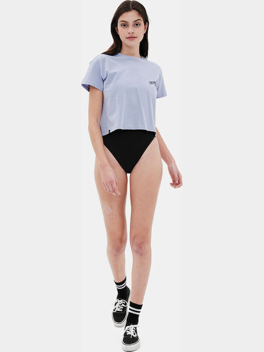 Γυναικείο Crop T-shirt Λιλά