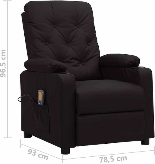 Relaxsessel Friseurwaschbecken mit Fußhocker aus Kunstleder Schwarz 78.5x93x96.5cm