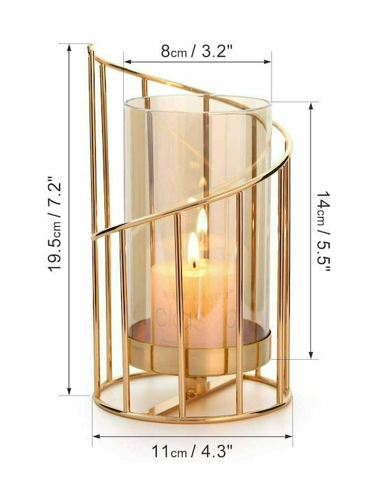 Etoile Candle Holder suitable for Tealights Metal Gold 11x11x19cm 1pcs