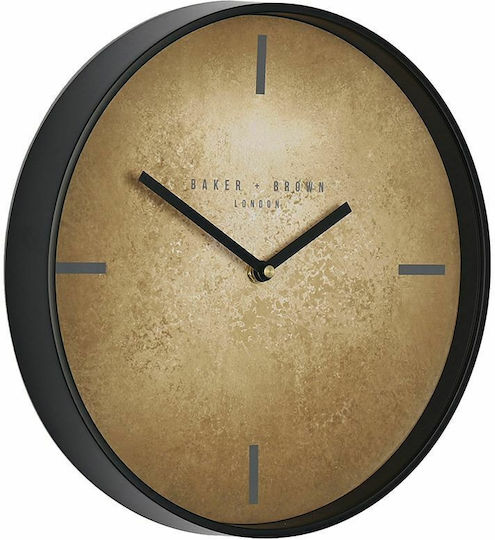 Iliadis Baker Brown Wall Clock Plastic Gold Ø30cm