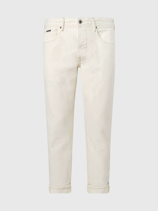 Callen Cropped Men's Jeans Pants Cropped with Relaxed Fit White