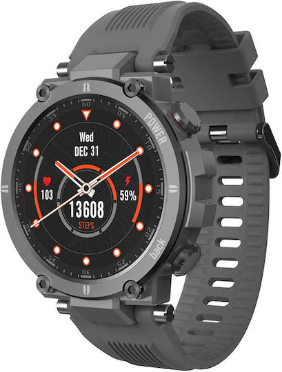Kospet Raptor Aluminium 47mm Αδιάβροχο Smartwatch με Παλμογράφο (Γκρι)