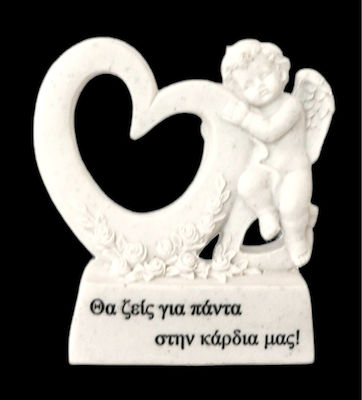 Marhome Plastic Memorial Decor Άγγελος Με Καρδιά 15x6x15cm