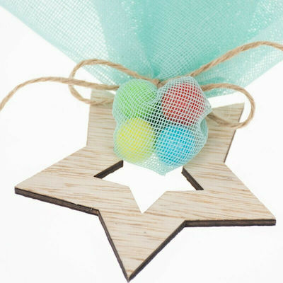 Christening Favor in Pouch Αστέρι made of Wood