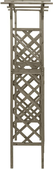 Gartenbogen aus Holz mit Rhombus-Rasterdesign in Grau Farbe 116x40x204cm