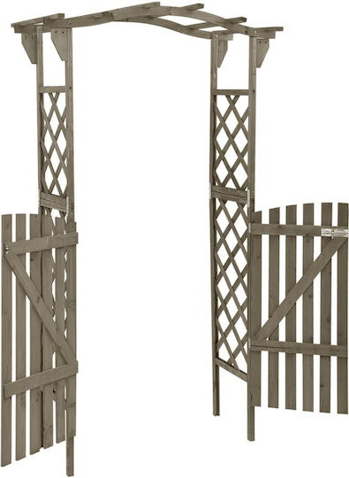 Gartenbogen aus Holz mit Rhombus-Rasterdesign in Grau Farbe 116x40x204cm