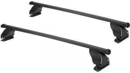 Cam Car Roof Bars Metallic Cube 130cm for Kia Rio 5D 2012-2017 Set with Roof Rack Legs Black