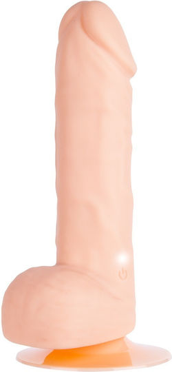 Nanma One Touch Silicone Cordless Ρεαλιστικό Dildo με Όρχεις και Βεντούζα Flesh 18cm