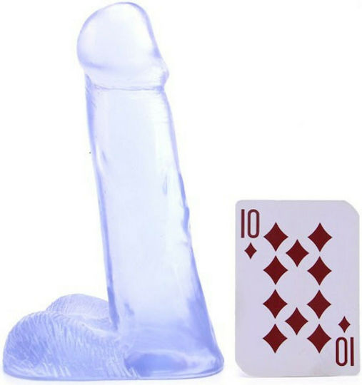 Basix Rubber Works Dildo realist cu Scrotum Transparent 20cm