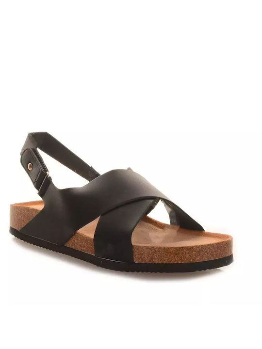 Famous Shoes Women's Flat Sandals in Black Color