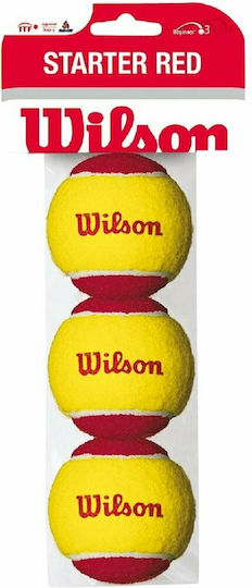 Wilson Starter Red Tennis Balls for Practice 3 Pieces
