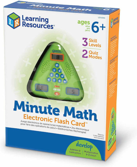 Learning Resources Minute Math Electronic Flash Card STEM Joc Educațional de Cunoștințe pentru 6+ ani Ani