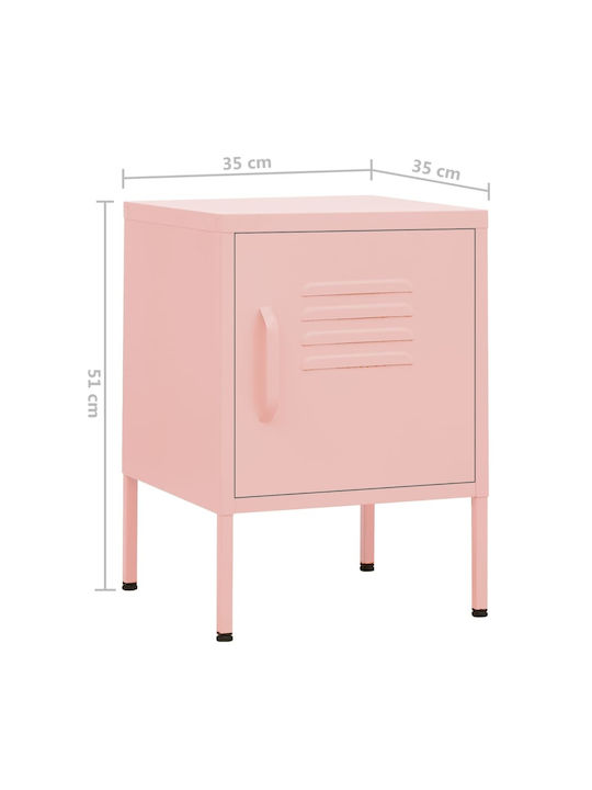 Nachttisch Metall Rosa 35x35x51cm