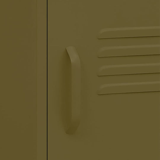 Metallic Bedside Table Λαδί 35x35x51cm