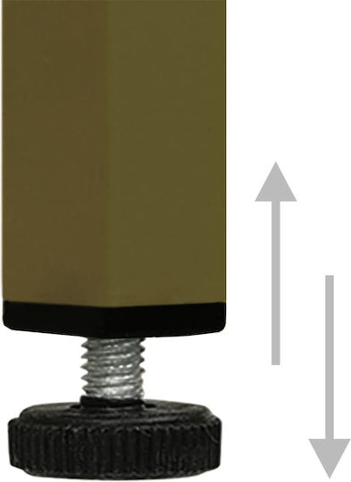 Metallic Bedside Table Λαδί 35x35x51cm