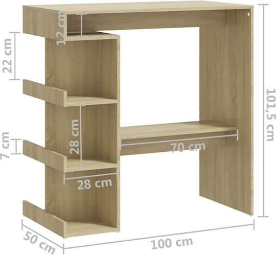 Sonoma Bar Table Wooden Sonoma 100x50x101.5cm