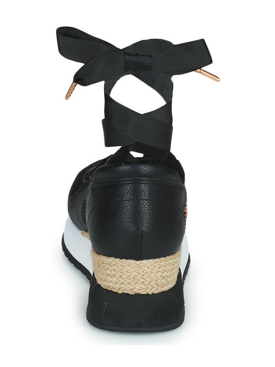 Lizarda Women's Fabric Platform Shoes Black
