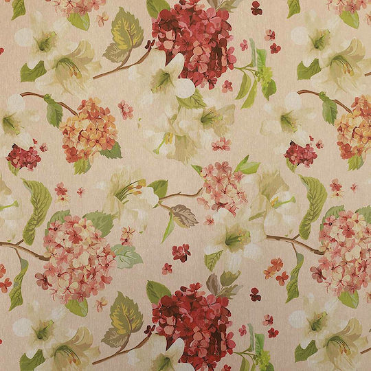 Decocraft Decocraft Vorhänge mit Bleistiftfalten Flower Rosa 140x270cm