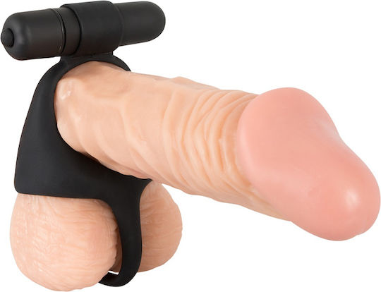 You2Toys Orion Black Velvets Vibrating Cock Ring Cocoș și testicule Silicon Black