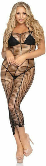 Leg Avenue 86969 Horizontal Net Maxi Dress Black