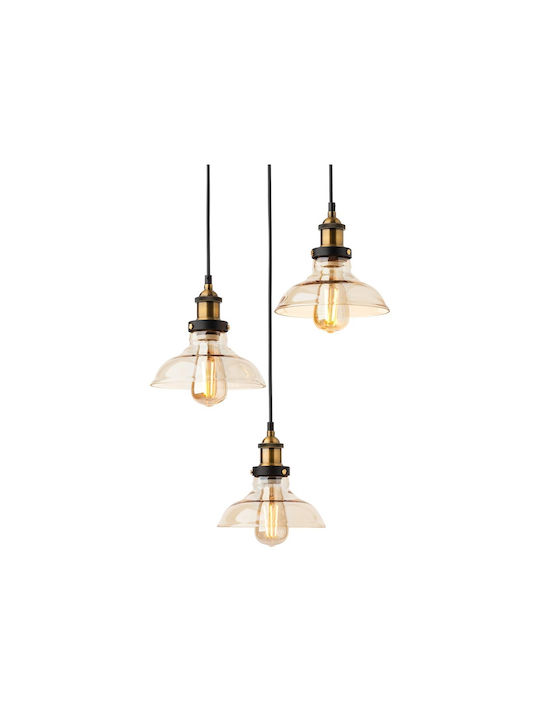 Redo Group Saville Pendant Light Three-Light for Socket E27 Black