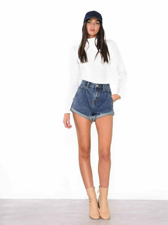 Glamorous Women's Jean High-waisted Shorts Blue