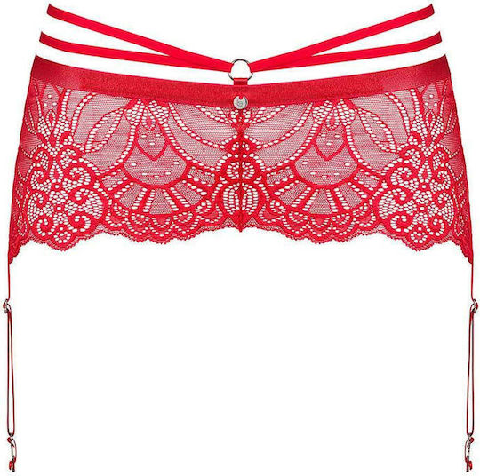 Obsessive Loventy Strumpfbänder mit Spitze Garter Belt Rot