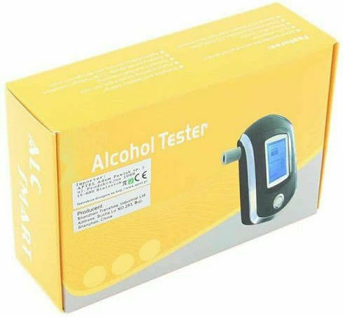 Tragbares Messgerät mit LCD-Bildschirm & 5 Mundstücke 11x7x3cm Digitale Alkoholtester