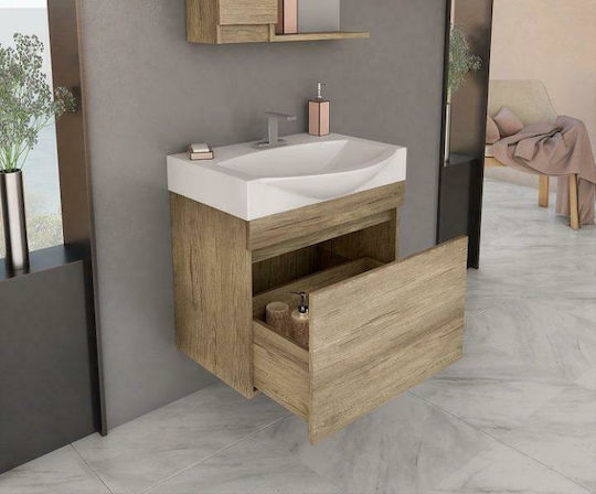 Drop Senso 65 Blat cu Lavoar & Oglindă cu lumină L62xW38xH50cm Granit