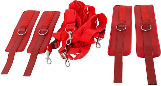 You2Toys Bad Kitty Bed Restraints Σετ για Δέσιμο στο Κρεβάτι σε Κόκκινο Χρώμα