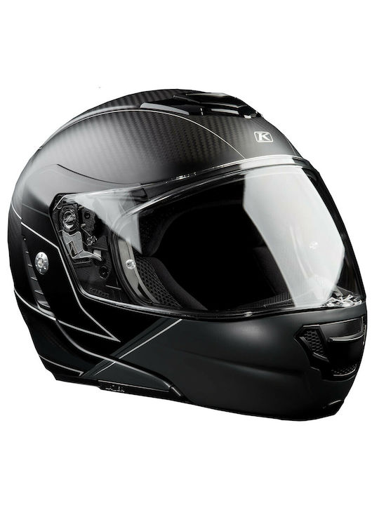 Klim Modular TK1200 Carbon Skyline Matt Black Motorcycle Helmet Flip-Up DOT ECE 22.05