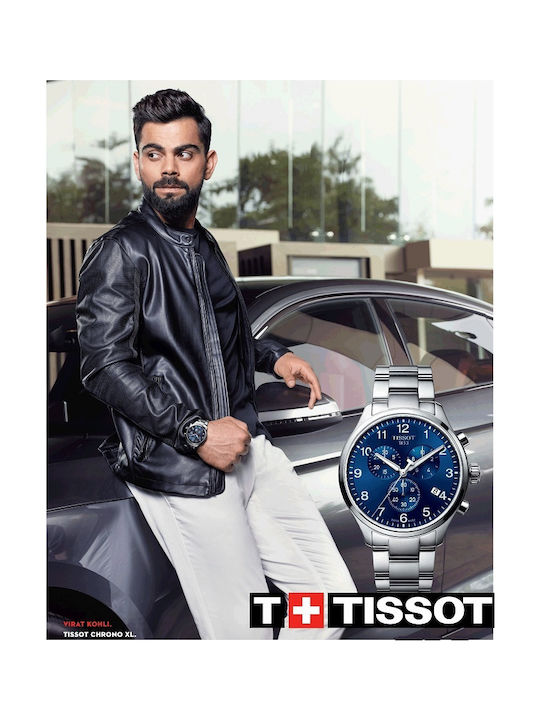 Tissot Chrono XL Classic Ρολόι Χρονογράφος Μπαταρίας με Ασημί Μεταλλικό Μπρασελέ