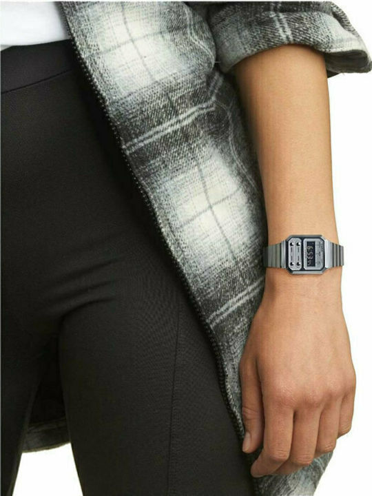 Casio Vintage Edgy Ρολόι Μπαταρίας με Μεταλλικό Μπρασελέ