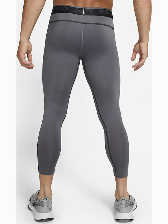 Nike Pro Dri-Fit Men's Sports Capri Leggings Gray