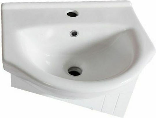 Gloria Scondo-Up Countertop with Sink & Mirror with Light L43.5xW30.3xH56.5cm White