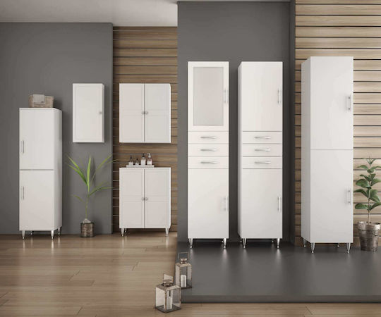 Drop Side Cabinet 6SALR40WH Στήλη Μπάνιου Δαπέδου 40x32x184cm Λευκή Drop Side Cabinet 6SALR40WH Στήλη Μπάνιου Δαπέδου 40x32x184cm Λευκή
