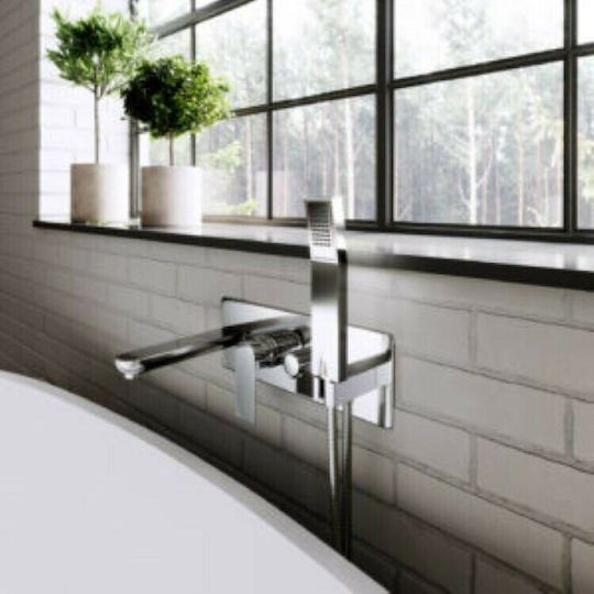 Ferro Algeo Square für Badewanne 2 Ausgänge Silber