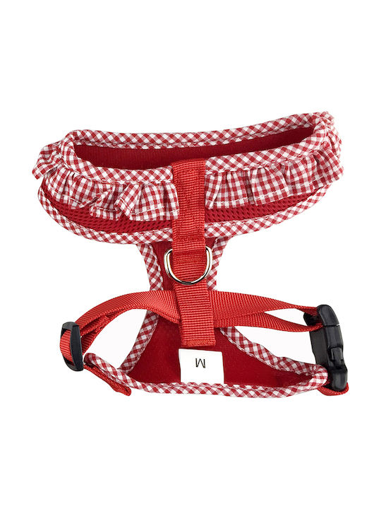 Pet Interest Dog Harness Vest Gingham Trim Red Large 48-65cm 54564