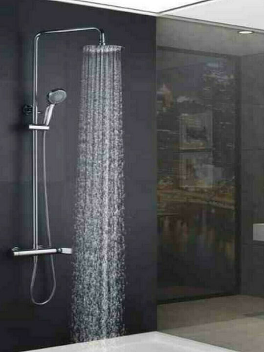 Imex Nassau Adjustable Shower Column with Bathtub Mixer 87-123cm Silver